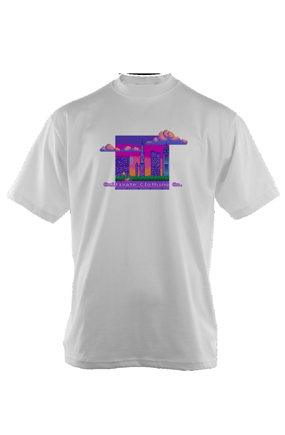 Pixel Skyline Oversized Heavyweight T Shirt